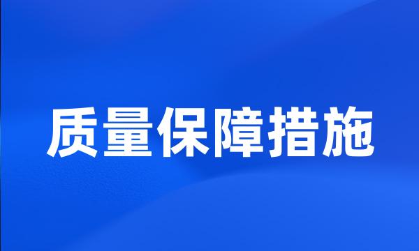 质量保障措施