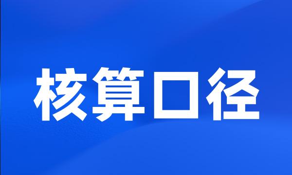 核算口径