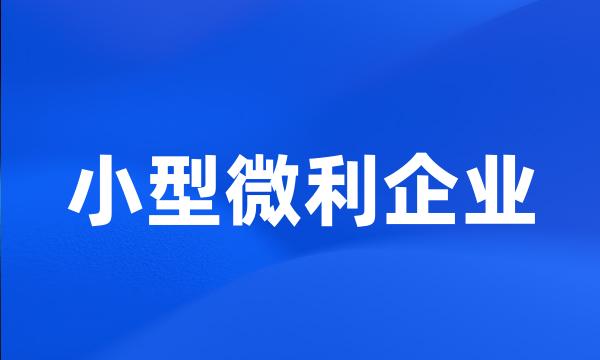 小型微利企业