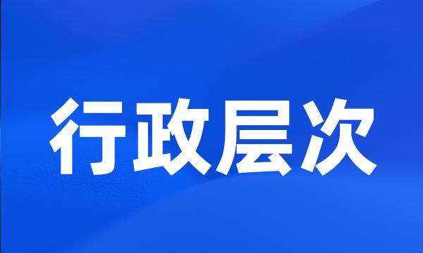 行政层次