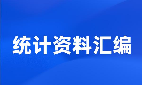 统计资料汇编