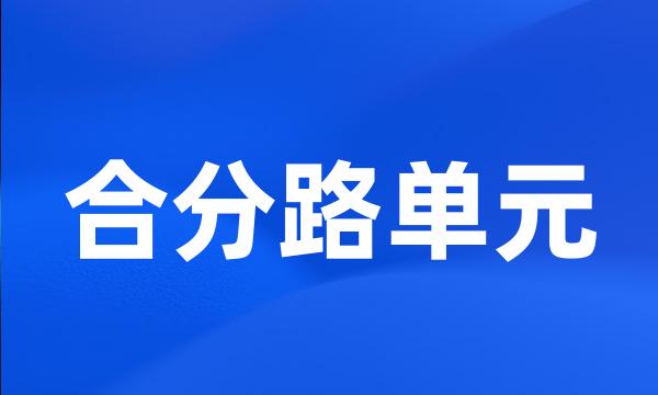 合分路单元