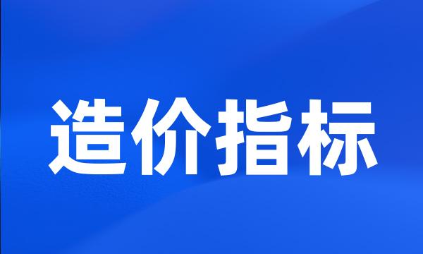 造价指标