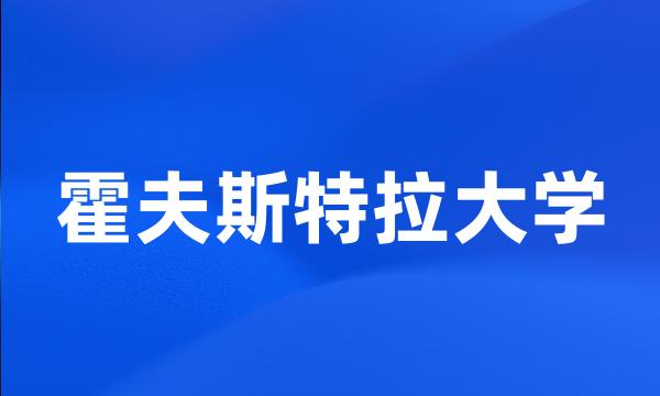 霍夫斯特拉大学