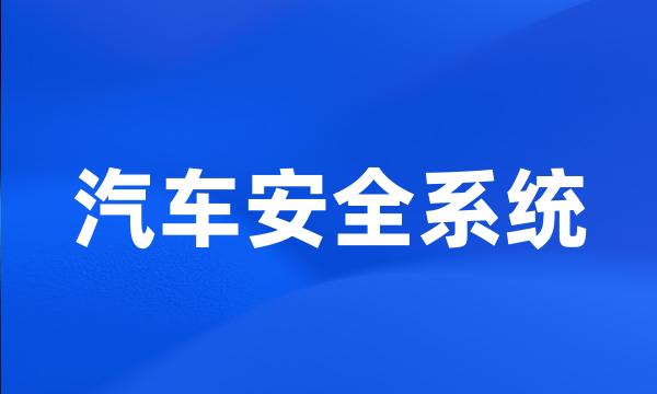 汽车安全系统