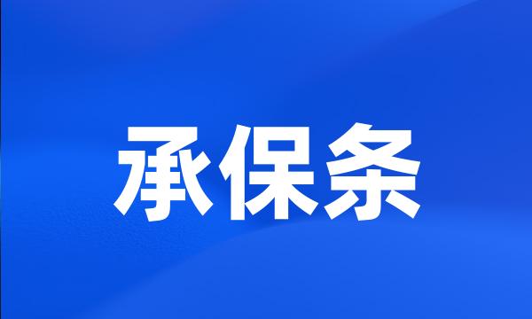 承保条