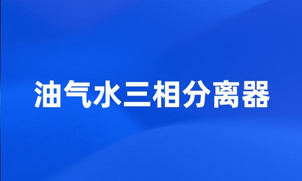 油气水三相分离器