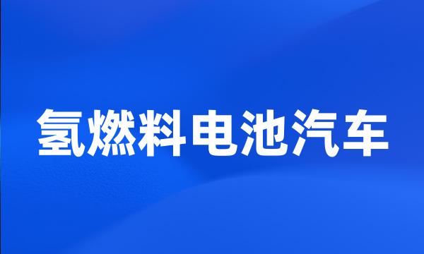 氢燃料电池汽车