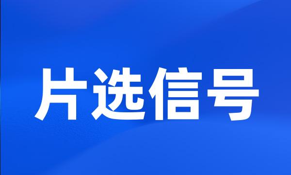 片选信号