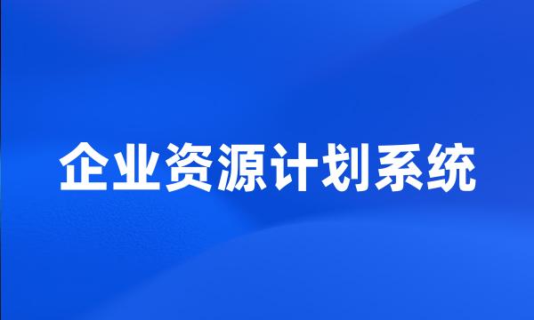 企业资源计划系统