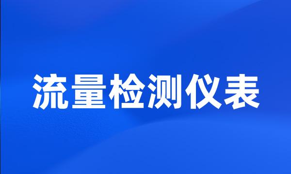 流量检测仪表