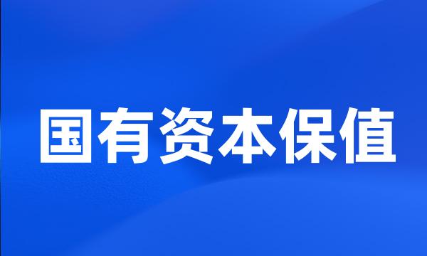 国有资本保值