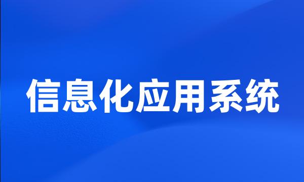 信息化应用系统