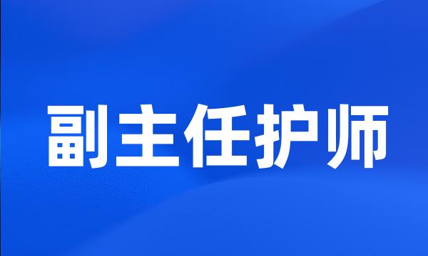 副主任护师