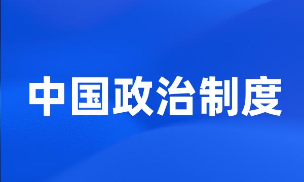 中国政治制度