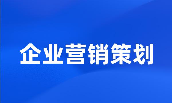 企业营销策划