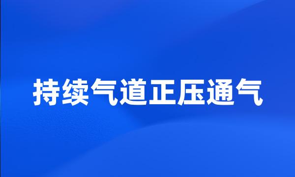 持续气道正压通气