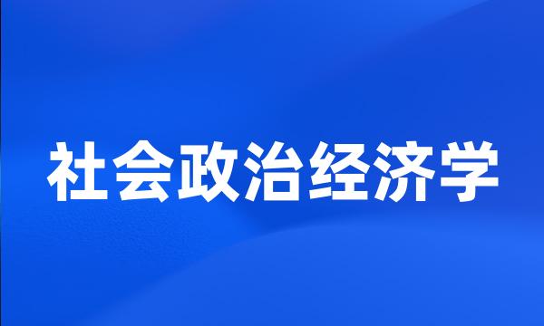 社会政治经济学