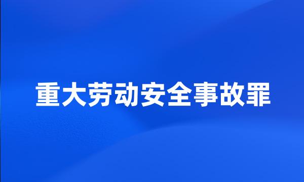 重大劳动安全事故罪