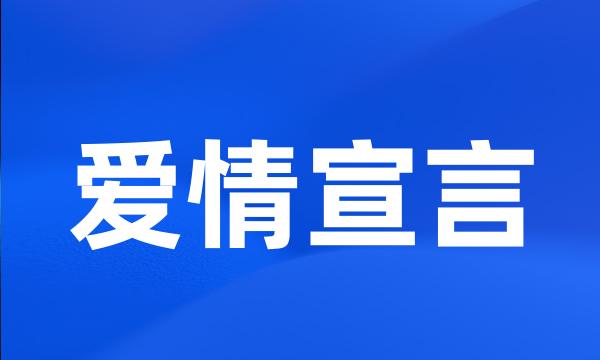 爱情宣言