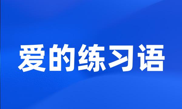 爱的练习语