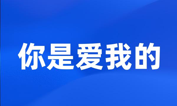 你是爱我的