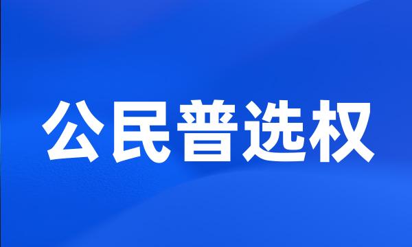 公民普选权