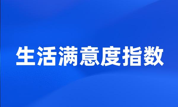 生活满意度指数