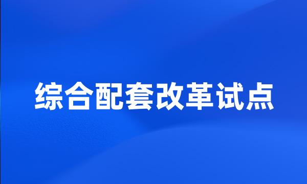 综合配套改革试点