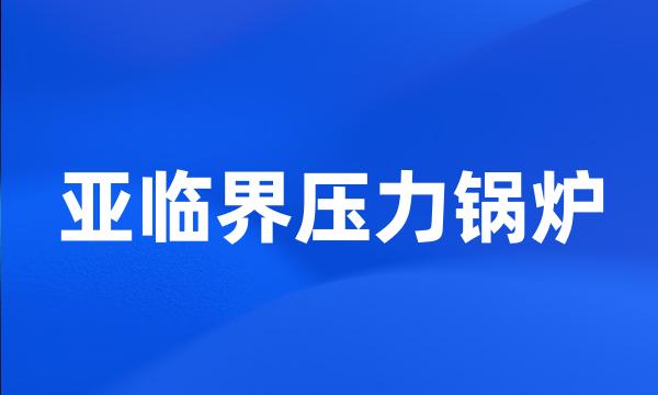 亚临界压力锅炉