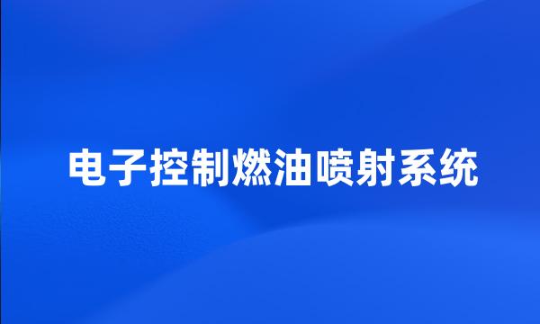 电子控制燃油喷射系统