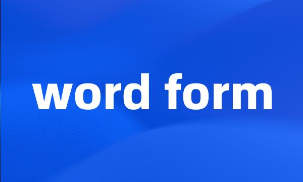 word form