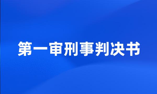 第一审刑事判决书