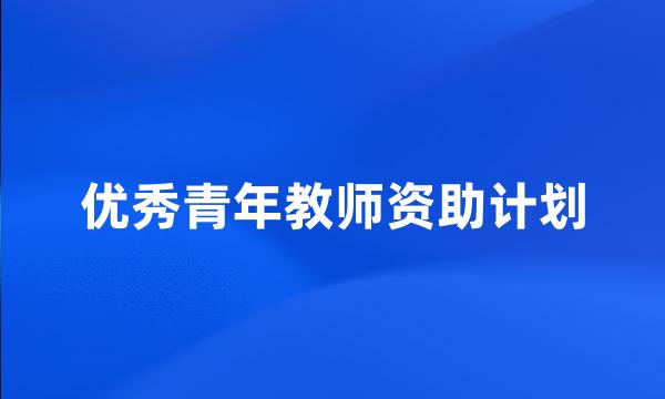 优秀青年教师资助计划