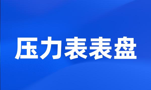 压力表表盘