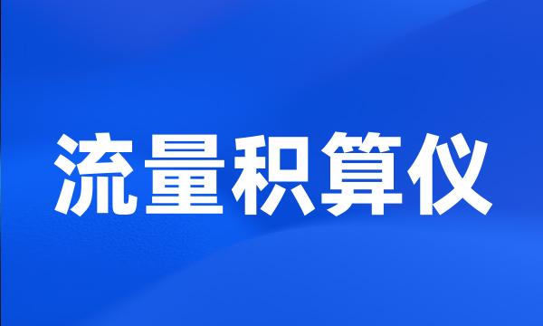 流量积算仪