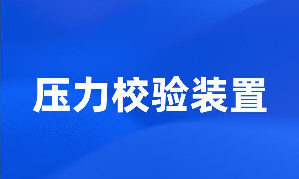 压力校验装置