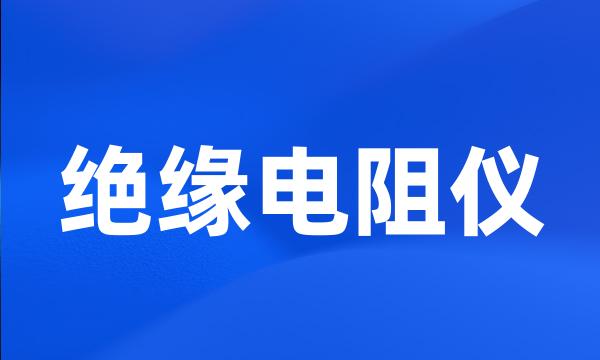 绝缘电阻仪