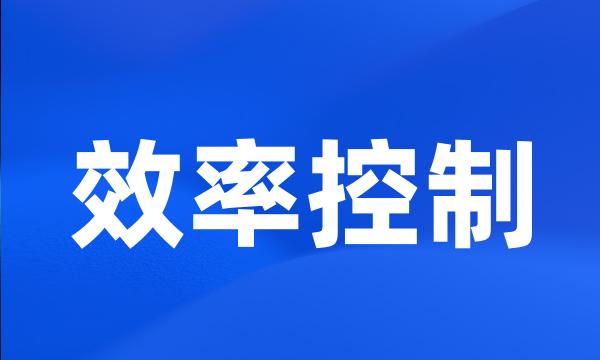 效率控制