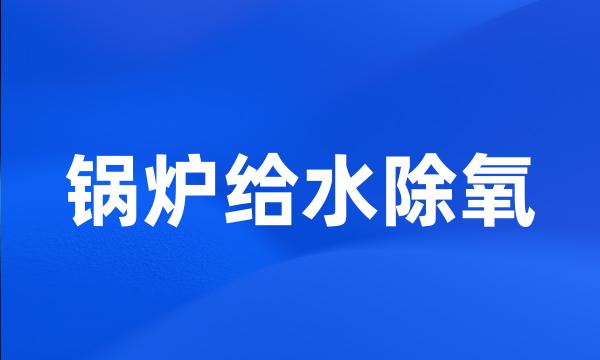 锅炉给水除氧