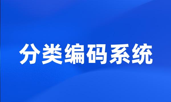 分类编码系统