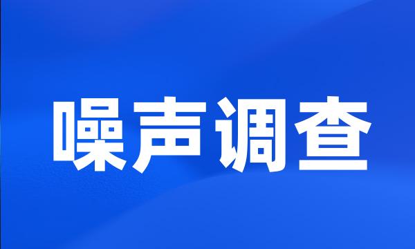 噪声调查