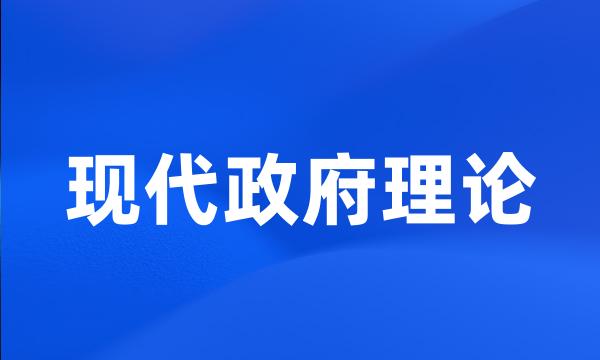 现代政府理论