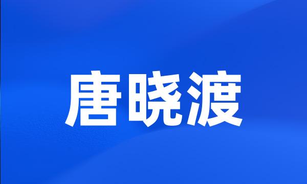 唐晓渡