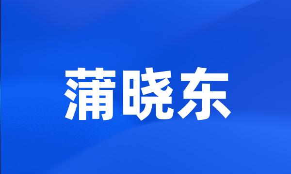 蒲晓东