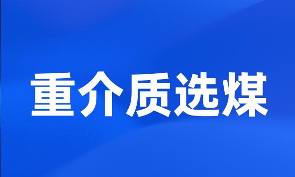 重介质选煤