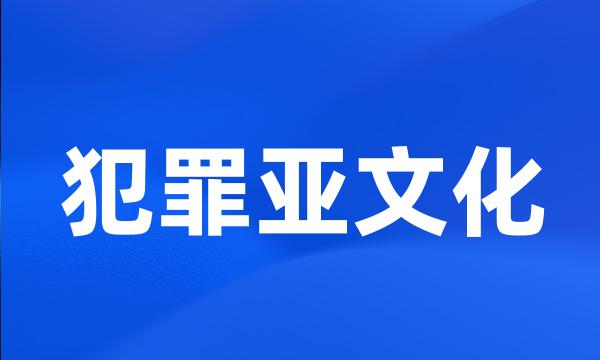 犯罪亚文化