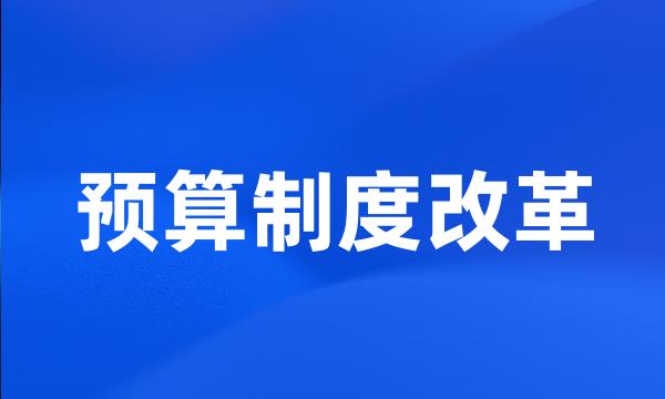 预算制度改革