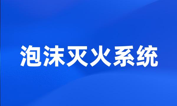 泡沫灭火系统