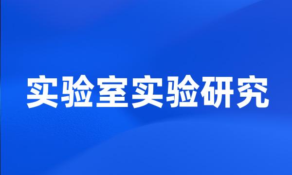 实验室实验研究